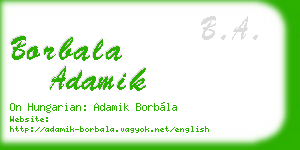 borbala adamik business card